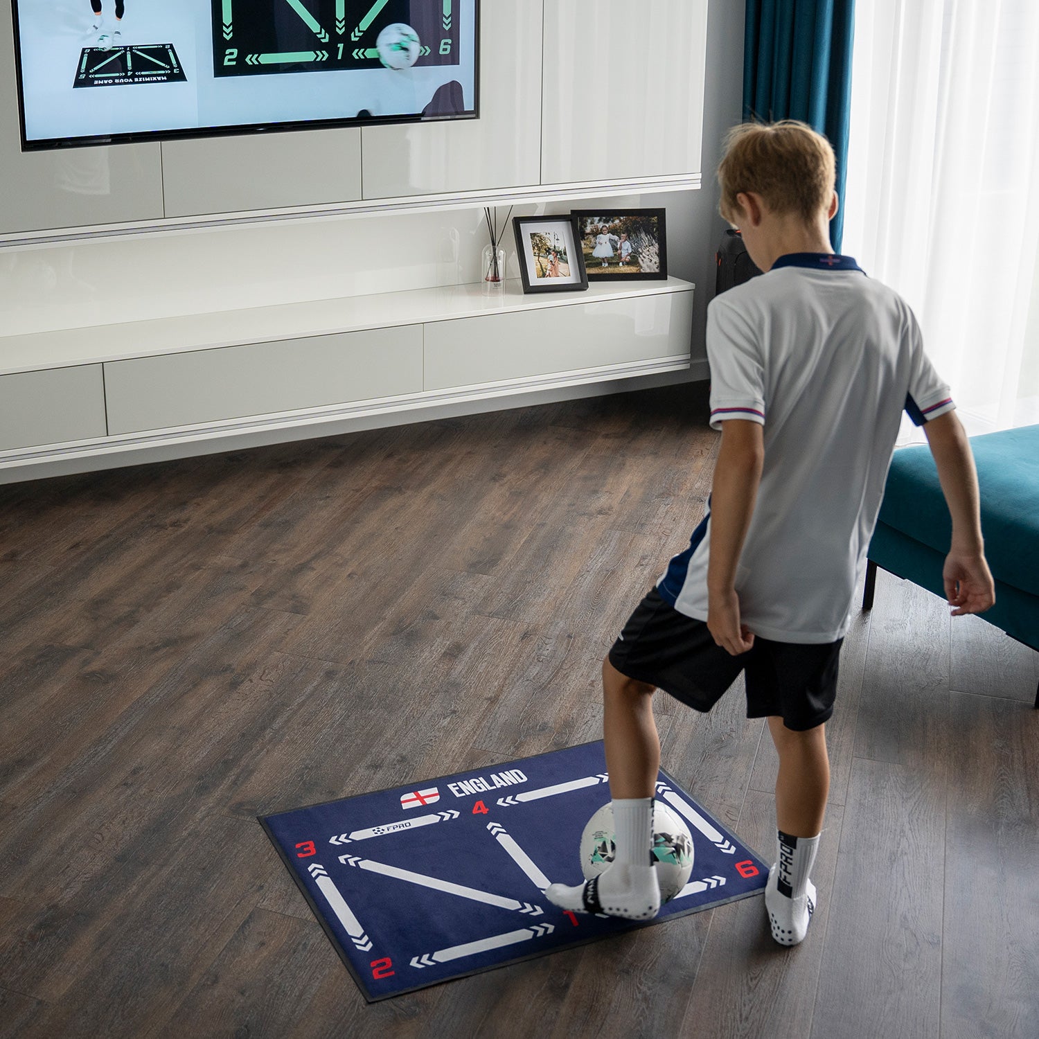 Boy playing football